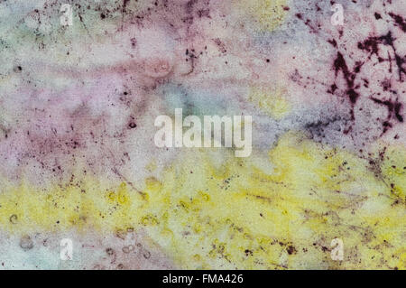 Abstraction, fragment, hot batik, background texture, handmade on silk,  abstract surrealism art Stock Photo