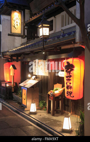 Japan; Kyoto, Pontocho, restaurant, street scene, nightlife, Stock Photo