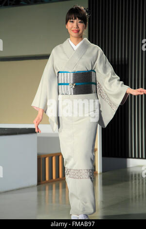 Japan; Kyoto, kimono presentation, Nishijin Textile Center Stock Photo ...