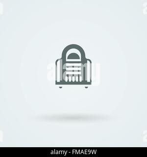 Minimalistic Vector icons with a vintage radio. Stock Vector