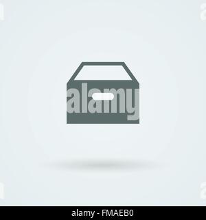 Vector icon with paper drawer. Stock Vector