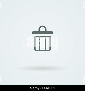 Simple, minimalist icon with the image of the garbage can. Stock Vector