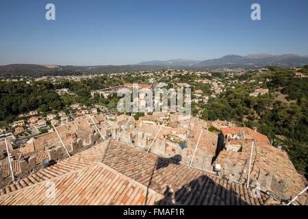 France, Alpes Maritimes, Cagnes sur Mer, Haut de Cagnes district, view on the Cagnes sur Mer hills from the 14th century Stock Photo