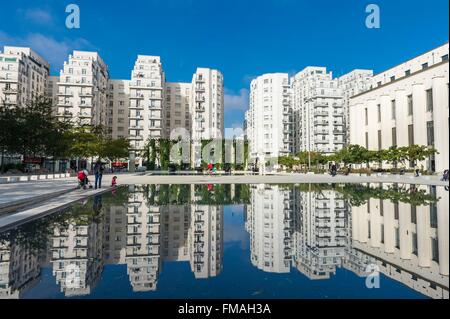 France, Rhone, Villeurbanne, architectural complex of Skyscraper built ...