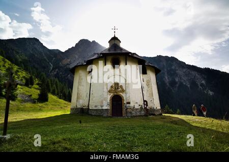 France, Savoie, Tarentaise valley, Peisey Nancroix, Notre Dame des Vernettes sanctuary Stock Photo