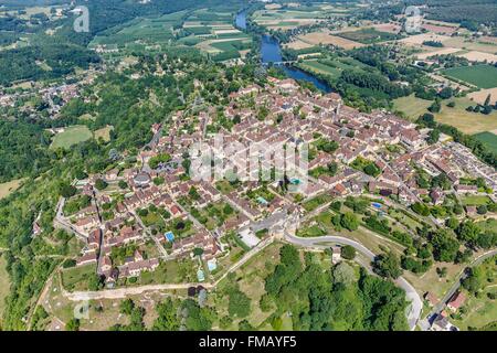 France, Dordogne, Domme, labelled Les Plus Beaux Villages de France (The Most Beautiful Villages of France), the village and La Stock Photo