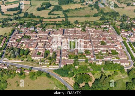 France, Dordogne, Monpazier, labelled Les Plus Beaux Villages de France (The Most Beautiful Villages of France), the walled Stock Photo