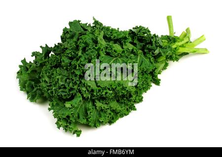 Bunch of fresh kale over a white background Stock Photo