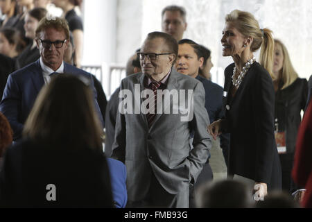 Simi Valley, CA, USA. 11th Mar, 2016. Larry King arrives at Nancy Reagan's funeral held at the Ronald Reagan Presidential Library located in Simi Valley, Ca. on Friday, March 11, 2016. Credit:  Troy Harvey/ZUMA Wire/Alamy Live News Stock Photo