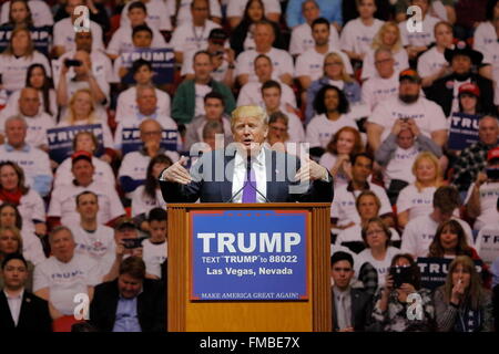 Republican presidential candidate Donald Trump campaign rally at the South Point Arena & Casino in Las Vegas Stock Photo