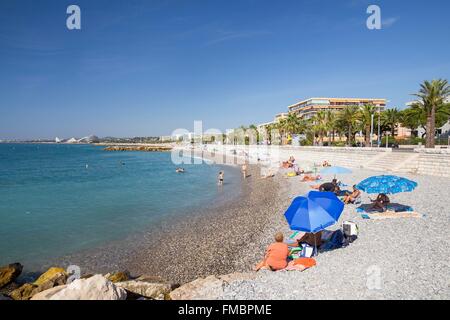 France, Alpes Maritimes, Cagnes sur Mer, the beach Stock Photo