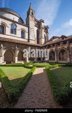 France, Lot, Bas-Quercy, Cahors, St Etienne Cathedral, the cloister Stock Photo