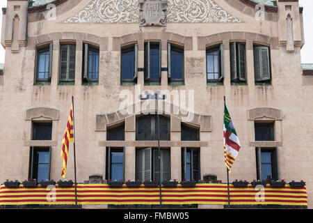 City Hall, modernist building, by Albert Joan Torner, old school, Les Franqueses del Vallès, Catalonia, Spain. Stock Photo