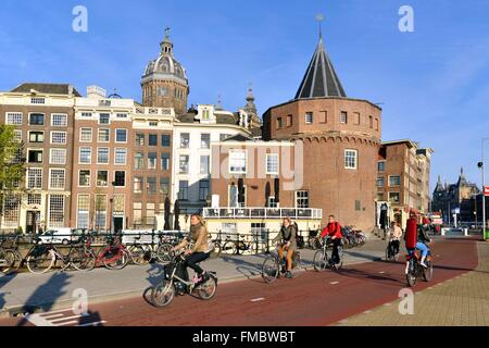 Netherlands, Northern Holland, Amsterdam, Oosterdock and Saint Nicholas Church (St Nicolaas Kerk) Stock Photo