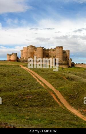 Spain, Castilla la Mancha, Cuenca, Belmonte, Belmonte castle , Don Quixote route Stock Photo