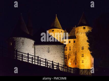 France, Cantal, Lanobre, Château de Val, castle of the thirteenth century Stock Photo