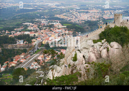 View from the Moorish Castle in Sintra, Lisbon, Portugal, Europe Stock Photo