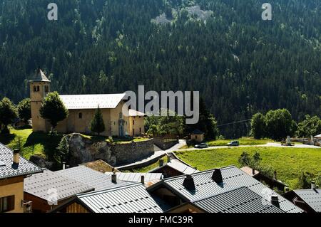 France, Savoie, Tarentaise valley, Champagny en Vanoise, Saint Sigismond church Stock Photo