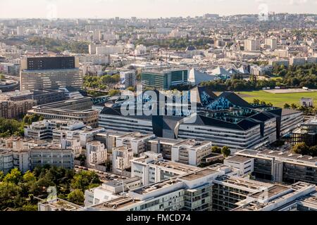France, Paris, the new building of the Ministry of Defence called Hexagone Balard, entered service in 2015 (aerial view) Stock Photo