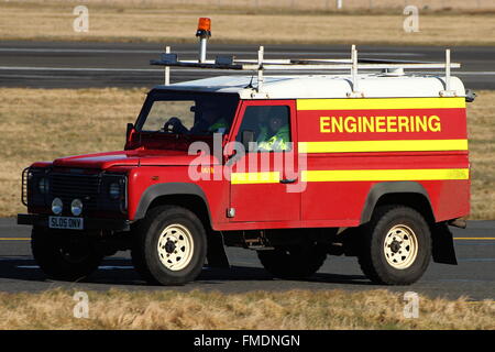 0618, a Land Rover Defender of the Prestwick Airport engineering department. Stock Photo