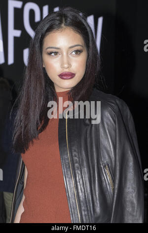 Model brought into fame by Justin Bieber, Cindy Kimberly, attends TRESemme MFShow  Featuring: Cindy Kimberly Where: Madrid, Spain When: 09 Feb 2016 Stock Photo