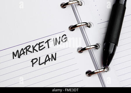 Marketing Plan word written on paper Stock Photo