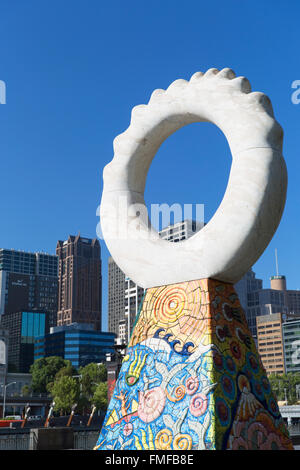 Sculpture on Southbank Promenade, Melbourne, Victoria, Australia Stock Photo