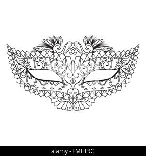 Mardi Gras Carnival Mask for coloring book and other decorations Stock Vector