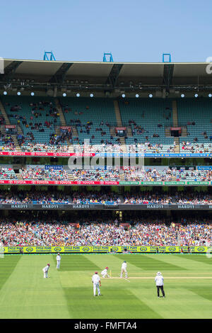 Cricket match at Melbourne Cricket Ground (MCG), Melbourne, Victoria, Australia Stock Photo