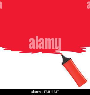 Red highlighter coloring the background Stock Vector