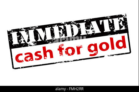 Rubber stamp with text immediate cash for gold inside, vector illustration Stock Photo