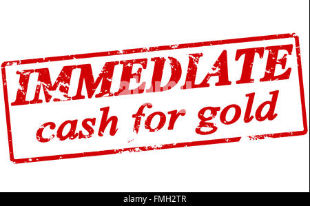 Rubber stamp with text immediate cash for gold inside, vector illustration Stock Photo