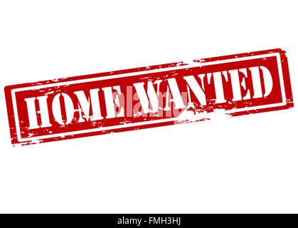 Rubber stamp with text home wanted inside, vector illustration Stock Photo