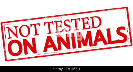 Rubber stamp with text not tested on animals inside, vector illustration Stock Photo