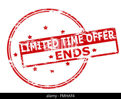 Rubber stamp with text limited time offer ends inside, vector illustration Stock Photo