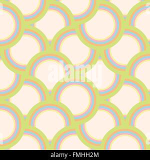 Seamless pattern of pastel colored concentric circles Stock Vector