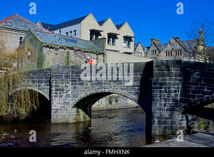 The old packhorse bridge in Hebden Bridge, West Yorkshire, England UK Stock Photo