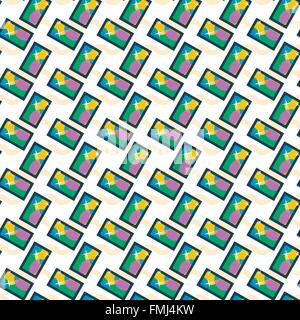 Vector Seamless Pattern with Repeating Smart Phones Stock Vector