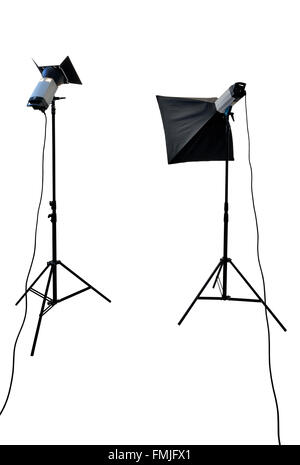 studio lighting equipment isolated on white with clipping path Stock Photo