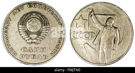anniversary one, ruble  USSR Stock Photo