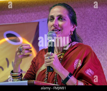 Bikaner, India. 12th Mar, 2016. Theater artist Sanjana Kapoor at the inauguration of three-day National Theater Festival in Bikaner, India. © Dinesh Gupta/Pacific Press/Alamy Live News Stock Photo