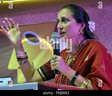 Bikaner, India. 12th Mar, 2016. Theater artist Sanjana Kapoor at the inauguration of three-day National Theater Festival in Bikaner, India. © Dinesh Gupta/Pacific Press/Alamy Live News Stock Photo