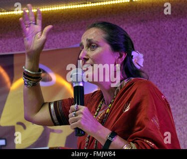 Bikaner, India. 12th Mar, 2016. Theater artist Sanjana Kapoor at the inauguration of three-day National Theater Festival in Bikaner, India. © Dinesh Gupta/Pacific Press/Alamy Live News Stock Photo