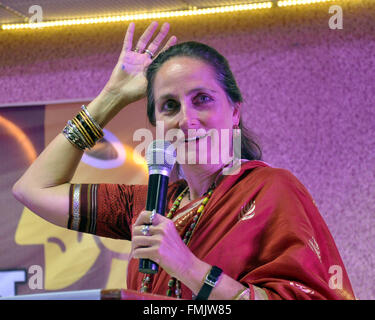 Bikaner, India. 12th Mar, 2016. Theater artist Sanjana Kapoor at the inauguration of three-day National Theater Festival in Bikaner, India. © Dinesh Gupta/Pacific Press/Alamy Live News Stock Photo