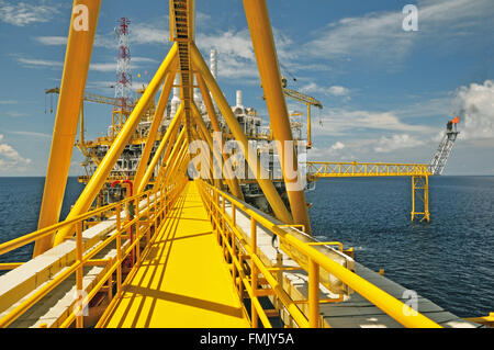 Offshore construction platform for production oil and gas Stock Photo