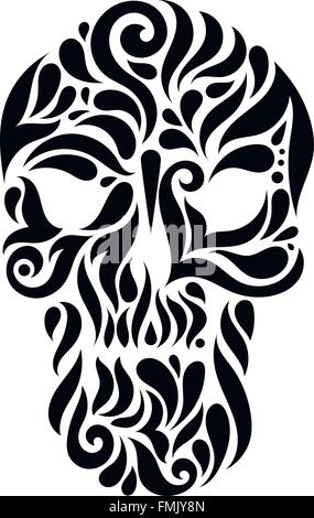 Tribal tatto skull. Stock Vector