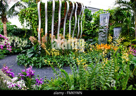 The Hidden Beauty of Kranji by Esmond Landscape 7 Uniseal Plants from a suburb in Singapore Chelsea Flower Show 2015 Stock Photo