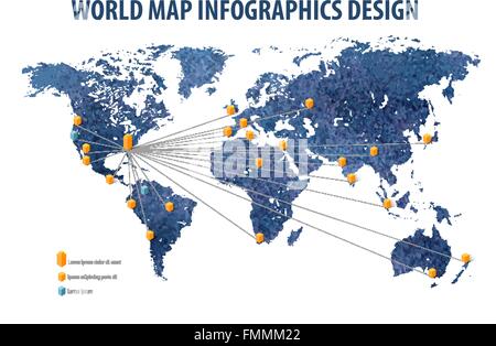world map infographic business. vector illustration Stock Vector