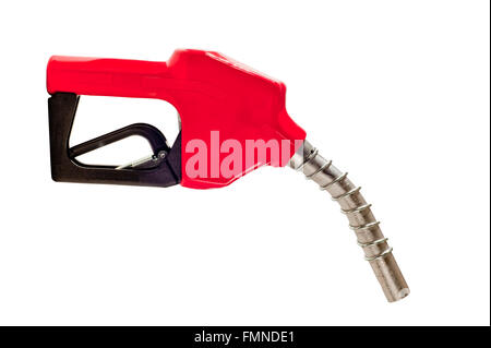 Red Gasoline Fuel Nozzle Stock Photo