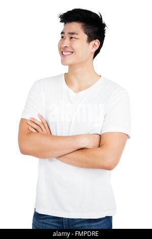 Happy young man looking away Stock Photo